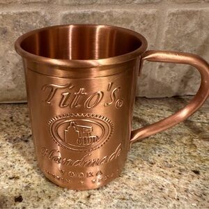 Tito's Handmade vodka Copper tone cup, mug